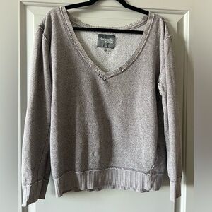 Vintage Charlotte Russe V-Neck Slouchy Sweatshirt Gray/Brown Color Size Small